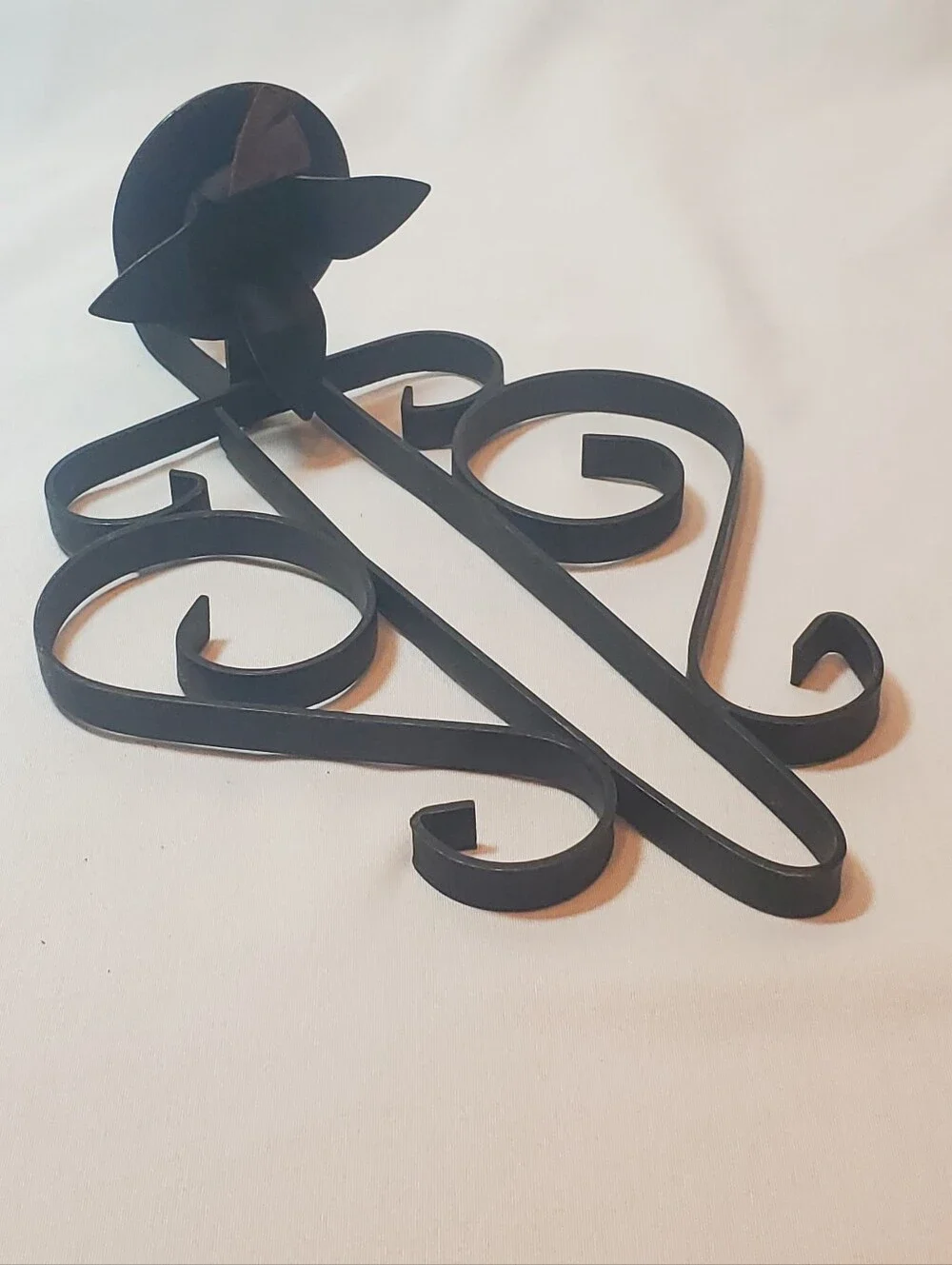 Black Victorian Gothic Vtg Scroll Wall Hanging Sconce Taper Candle Holder